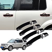 Fit for Land Rover LR4 Discovery 4 2009-2016 / Range Rover Sport 2010-2013 Black Door Handle Protective Cover Trim ABS car Accessories (Bright Black with keyless Entry)