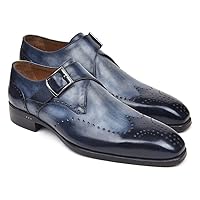 Paul Parkman Wingtip Single Monkstraps Navy (ID#98F54-NVY)