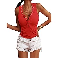 Women's Henley Shirts Long Sleeve V Neck Ribbed Button Down Knit Sweater Fitted Tops