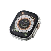 Elecom AW-22CFCGOCCR Apple Watch Ultra 1.9 inches (49 mm) Cover, Case, Glass, Gorilla Glass, 10H, Ceramic Coat, Fingerprint Resistant, Clear