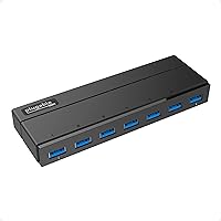 Plugable 7-Port USB 3.0 Hub with 36W Power Adapter - Driverless - Effortlessly Connect Devices and Transfer Data at High Speeds