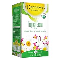 Davidson's Organics, Tropical Green, 25-count Tea Bags, Pack of 6