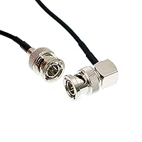 MegaFlex HD SDI Cable RG179 BNC Male to Right Angle BNC Cable 75ohm for Blackmagic HyperDeck Shuttle and BMCC BMPC Hyperdeck Cameras 50cm