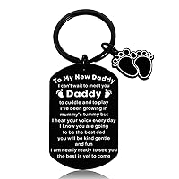 New Dad to Be Gifts for 1st First Time Dad Gifts Father's Day Gifts for Husband Daddy from Wife Daughter Son Baby Boys Girls Dad Present Papa Dad Birthday Gift Ideas Keychain Keepsake