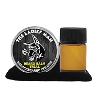 Badass Beard Care Oil and Balm Trial Pack For Men - The Ladies Man Scent - Natural Ingredients, Keeps Beard and Mustache Full, Soft and Healthy