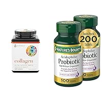 Collagen with Vitamin C, Advanced Hydrolyzed Formula for Optimal Absorption & Nature's Bounty Acidophilus Probiotic, Daily Probiotic Supplement