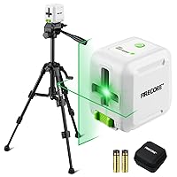 Laser Level with Tripod, Firecore DIY Green Beam Self Leveling Cross Line leveler Tool for Picture Hanging Wall Tile Construction Indoor Projects, 25
