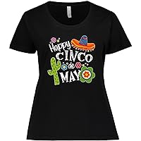 inktastic Happy Cinco De Mayo- Sombrero, Cactus, Women's Plus Size T-Shirt