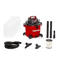 CRAFTSMAN CMXEVBE18595 16 Gallon 6.5 Peak HP Wet/Dry Vac, Heavy-Duty Shop Vacuum with 4 Dust Collection Bags and Attachments