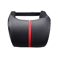 Adjustable Memory Cotton Car Headrest Neck Rest Protection Seat Cushion Pillow Black with red Strip