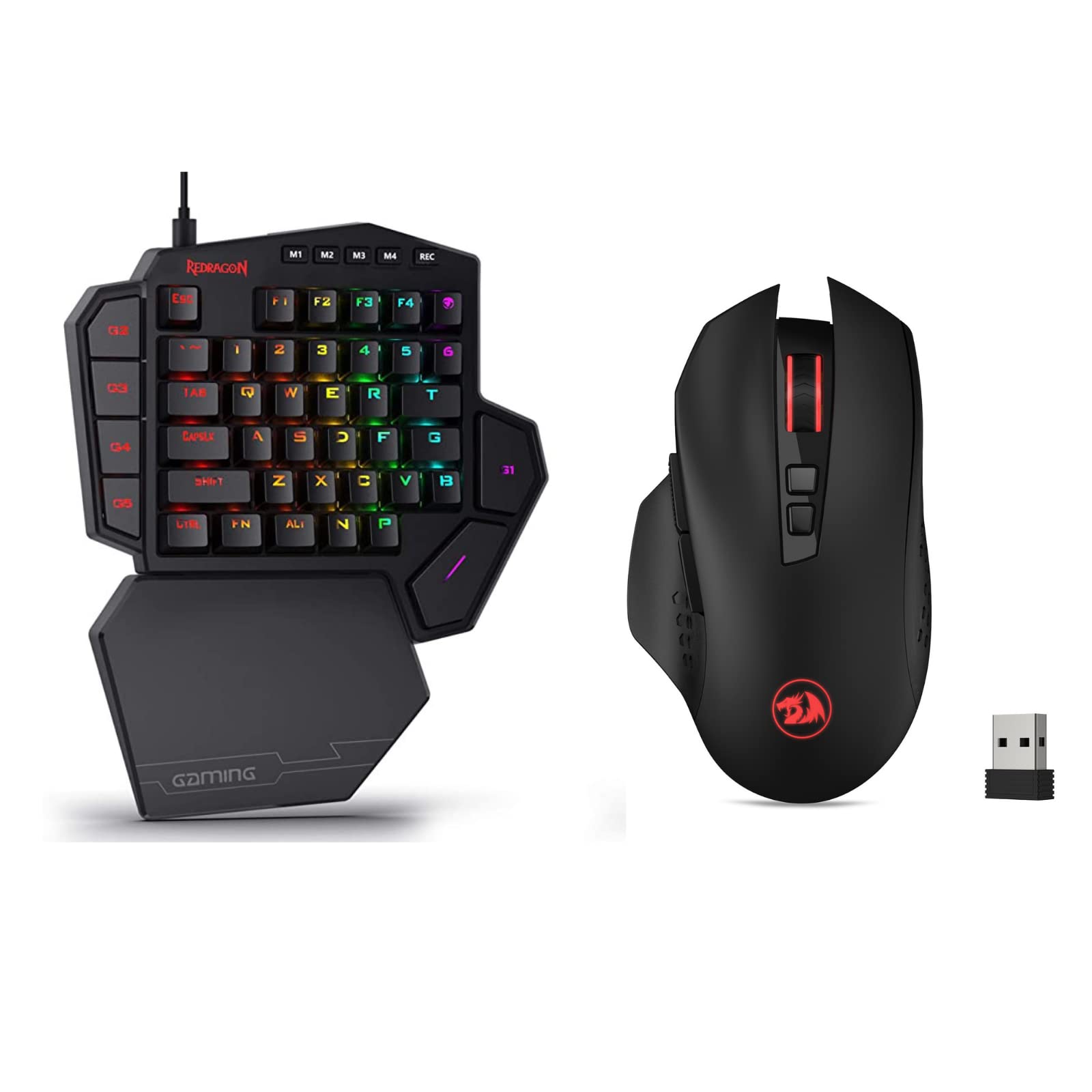 Redragon K585 One-Handed Keyboard and M656 Gainer Wireless Gaming Mouse Bundle
