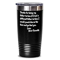 Father In Law Gifts Dear Father-In-Law Funny Face Punch Tumbler Gag Gifts From Daughter In Law Son In Law Novelty Gift for Father In Law Fathers Day B