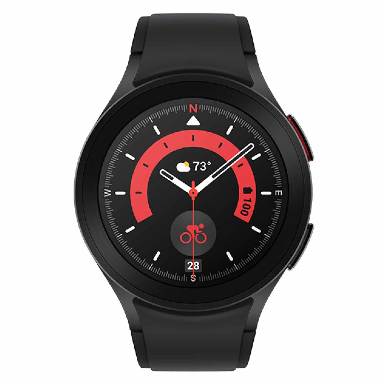 SAMSUNG Galaxy Watch5 Pro Bespoke Edition 45mm Bluetooth Smartwatch, Body, Health, Fitness, Sleep Tracker, Sapphire Crystal Glass, Titanium Frame, US Version, Black Ridge Sport Band, Black