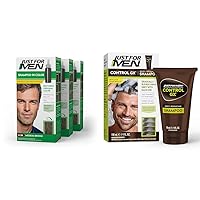 Just For Men Shampoo-In Color (Formerly Original Formula) & Control GX Grey Reducing Shampoo, Gradual Hair Color for Stronger and Healthier Hair, 4 Fl Oz - Pack of 1 (Packaging May Vary)