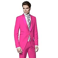 Mens Suit Jackets 2 Piece Slim Fit Set Blazer Tuxedo Daily Business Jacket Blazer Groomsmen Suits for Wedding Party