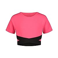 Calvin Klein Girls' Short Sleeve Performance T-Shirt, Crew-Neck Neckline & Logo Detailing