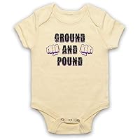 Unisex-Babys' Ground and Pound MMA Fighting Slogan Baby Grow