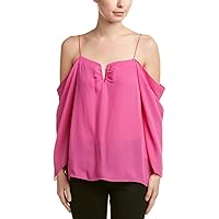 Nicole Miller New York Women's Schuler Silk GGT Cold Shoulder Blouse