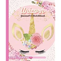Unicorn Journal and Sketchbook: Journal and Notebook for Girls - Composition Notebook Size (7.5