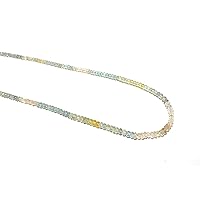 Natural Multi Aquamarine Necklace 20 Inch With Sterling Silver Clasp, 57 Cts Faceted Rondelles Beads, Aquamarine- Silver Jewelry