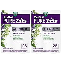 PURE Zzzs All Night Extended Release, Melatonin Sleep Aid Tablets, Helps You Stay Asleep Longer, Sleep Aid for Adults, 2 mg per tablet, 28 Count (2 Pack)