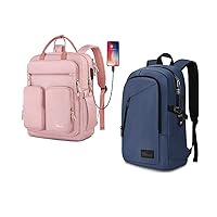 Mancro College Backpack, Business Slim Laptop Backpack, Anti-Theft Water Resistant Computer Backpack w/USB Charging Port, Lightweight Travel Bag Fit 15.6 Inch Laptops & Tablets