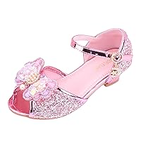 Girls Slipper Size 8 Children Shoes With Diamond Shiny Sandals Princess Shoes Bow High Little Girl Slippers Size 12