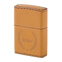 Zippo (zippo) Logo Oil Lighter no200 Genuine Cowhide Leather Winding Hand Stitched handmade Laurel Camel LB – 7