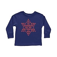 Threadrock Kids Red Plaid Snowflake Toddler Long Sleeve T-Shirt