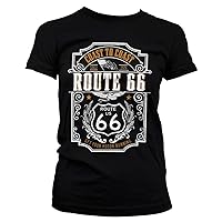 Route 66 Officially Licensed Coast to Coast Women T-Shirt (Black)