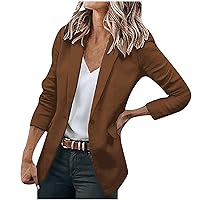 Women Casual Lightweight Blazer Open Front Lapel Long Sleeve Jacket Suits Work Office Jackets Blazer for Daily/Work