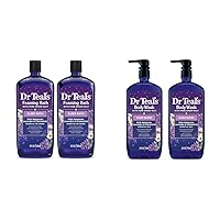 Dr Teal's Foaming Bath & Body Wash Bundle with Epsom Salt, Melatonin, Lavender & Chamomile (2 x 34 fl oz, 2 x 24 fl oz)