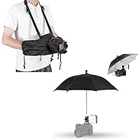 Camera Rain Cover + Upgrade Camera Hot Shoe Umbrella: Camera Rain Cover with Camera Rain Umbrella with Height Adjustable Design & Cold Shoe Mount