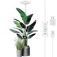 Plant Grow Light,yadoker LED Growing Light Full Spectrum for Indoor Plants,Height Adjustable, Automatic Timer, 5V Low Safe Voltage,Idea for Large Plant Light