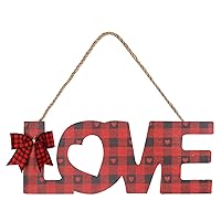 Hanging Sign Halkboard Tags Hanging Message Board Chalkboard Labels Kitchen and Weddings Bowknot Letter Valentine's Day Love Doorplate Large Easter Basket Pottery (C, One Size)