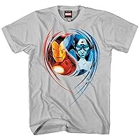 Captain America & Iron Man Dual Nature Grey T-Shirt | XXL