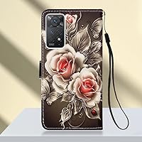 Premium Wallet Case for Redmi Note 11 Pro 5G, Redmi Note 11 Pro 4G Case with Kickstand Card Holder Slot Leather Case Compatible for Xiaomi Redmi Note 11 Pro 4G / 5G YBC Black Rose