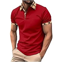 Mens Button Down Shirts Collared Short Sleeve Slim Fit T-Shirts Muscle Vintage Summer Fashion Shirt