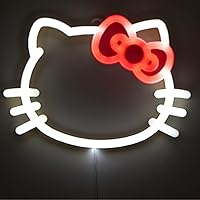 Hello Kitty NK950144 Figural LED Neon Light Up Wall Hanging, Battery Operated, 10