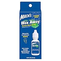 Mack's Wax Away Ear Wax Removal Aid – 0.5 FL OZ Ear Drops with Foaming Action