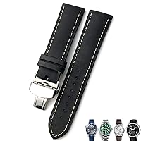 20mm 21mm 22mm Leather Watch Strap Black Brown Watch Bands for Rolex for Omega Seamaster 300 for Hamilton for Seiko for IWC for Tissot Bracelet (Color : 10mm Gold Clasp, Size : 20mm)