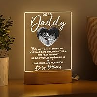 Baby Sonogram Picture Frame Night Light, Ultrasound Light Up Frame for Dad, Pregnancy Announcement Sonogram Photo Night Light, Ultrasound Gifts for Dad, 1st Time Dad Gifts for Fathers Day