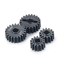 RC Aluminum Alloy Overdrive Portal Gears 0.8M 14T Drive Gear 21T Output Gear Set for 1/10 Scale SCX10 III Capra AXI03000 AXI03004 Upgrade Gears