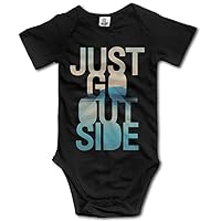 NUBIA Infant Just Go Outside Short-Sleeve Romper Outfits Black 6 Months