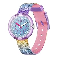 Flik Flak Kids' BPA Free-A Safe Watch Shine in Rainbow Quartz, Blue