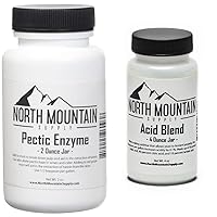 North Mountain Supply Pectic Enzyme 2 Ounce Jar and AB-4oz Food Grade Acid Blend Bundle