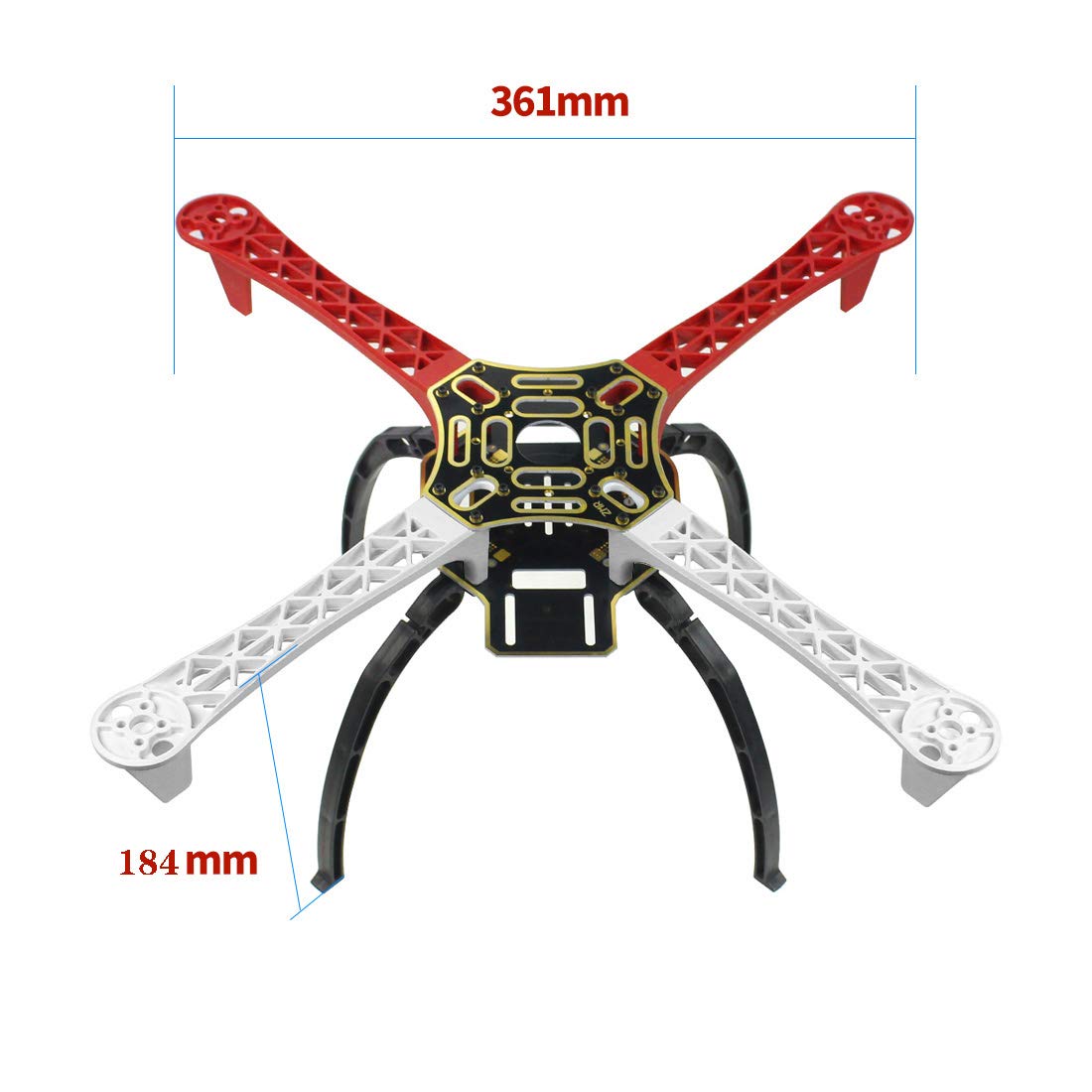 QWinOut DIY 2.4G 8CH KK V2.3 /APM2.8 F450 Frame RC Quadcopter 4-Axle UFO Unassembly Kit RTF/ARF Drone (Airframe with Landing Skid)