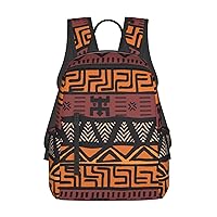 African Mud Cloth Tribal Print Simple And Lightweight Leisure Backpack, Men'S And Women'S Fashionable Travel Backpack