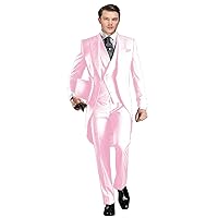 Mens Suits Tailcoat Tuxedo Slim Fit 3 Piece Set Blazer Jacket Long Tail Tailcoat Men for Wedding Formal Party