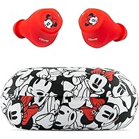 Disney Minnie Mouse Bluetooth Earbuds with Charging Case- Bluetooth Wireless Headset with Built-in Mic and 30 Hours of Playtime- Disneyland Essentials and Disney Gifts for Women and Men of All Ages